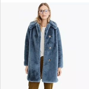 NWT J.Crew Faux Fur Coat XS